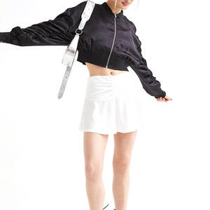 Premium <b>Women</b> Custom Color Cropped Bomber <b>Jacket</b> Pullover Casual Streetwear Breathable Winter Outerwear OEM ODM Wholesale - Product Image 1