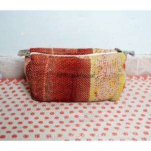 New Design Eco-Friendly Durable Large Cotton Kantha Tassel Zipper Closure Cosmetic Organizer Bag Pouch Gifts for Her Wedding - Product Image 6