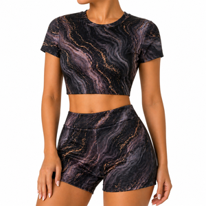 High Quality Women Lightweight Sublimation <b>Shorts</b> Set Casual Two Piece Summer <b>Lounge</b> Outfit Cotton - Product Image 1