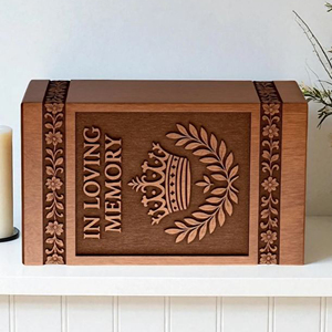 Handmade Rosewood Cremation Urn Engraved Crown, Personalized <b>Memorial</b> <b>Memorial</b> <b>Keepsake</b> by AYAANS - Product Image 3