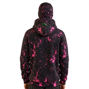 NEXTEX Unisex Pink Splatter Zip Up Hoodie Black Ninja <b>Face</b> <b>Mask</b> Hooded Jacket - Product Image 2