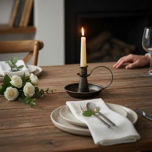 Porte-bougie de style rustique vintage, idéal pour la décoration de temples, les espaces de prière, l'ambiance des restaurants et la mise en scène d'événements, provenant d'Inde. - Product Image 5