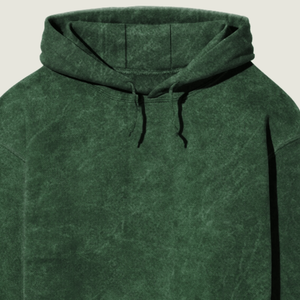 Sudadera con capucha para hombre, verde, lavado ácido, ligera, 100% algodón, transpirable, con estampado personalizado, tipo canguro, venta al por mayor - Product Image 3