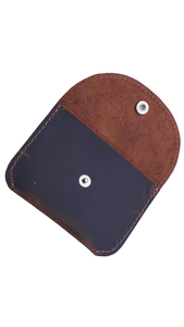 Handmade Genuine Leather Coin Purse Panelled Design Snap Closure Minimalist <b>Wallet</b> Unisex Daily Use - Product Image 2