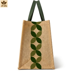 Sac de courses en jute naturel laminé, sac de courses pour la vente au détail, 36x31.5x19 cm, logo personnalisé, vente en gros, OEM, marque privée, modèle MY-JT-02 - Product Image 2