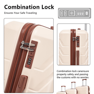 Valigia Trolley 3-in-1 in ABS e PC 20-24-28 Pollici con Serratura TSA, Alluminio, Beige, Impermeabile, Leggera - Product Image 4