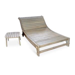 Chaise longue de jardin en teck massif avec dossier réglable, mobilier de patio pour bord de piscine, avec coussin épais imperméable - Product Image 6