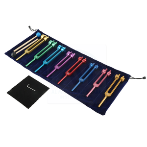 Ensemble de diapasons 8 pièces colorés, instrument de thérapie médicale avec maillets et sac de transport, certifié CE Classe I, prise en main facile - Product Image 1