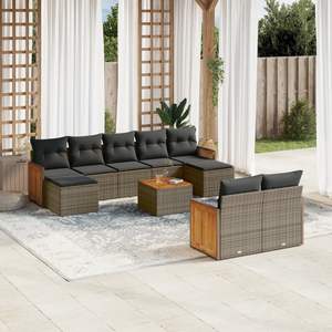 Conjunto de Sofá de Jardín Gris Oscuro con Cojines para Entretenimiento al Aire Libre - Product Image 1
