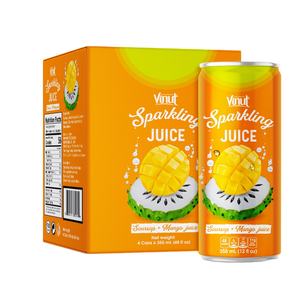Caja de 4x355ml, latas de refrescos carbonatados, jugo de mango de Guanábana, producto de exportación caliente, servicio de Etiqueta Privada, resorte directo - Product Image 1