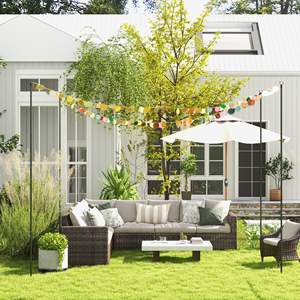 <span class=keywords><strong>4</strong></span> Pack Buiten Stalen Snaarlichtmasten 10ft Stand Voor Patio Dek Premium Lampstokken Voor Buitenverlichting - Product Image 2