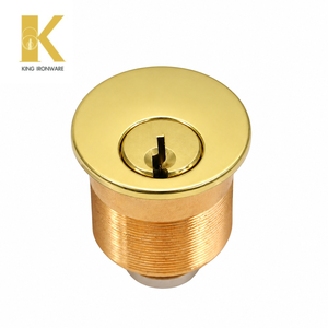 Cilindro de cerradura de embutir de 28 mm con ranura para llave SC, latón pulido, latón macizo para puerta de entrada - Product Image 4