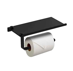 Porte-rouleau de papier toilette en métal au design élégant avec étagère mobile et support de qualité supérieure - Product Image 5
