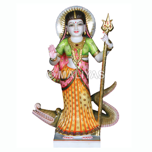 Statue de Khodiyar Mata pour temple |   Murti de marbre de qualité supérieure Khodiyar Maa – Maliyas - Product Image 1