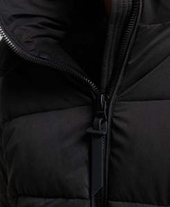 Veste matelassée à capuche noire pour homme de haute qualité, coupe-vent, 100 % polyester, hiver, décontractée, fermeture éclair, épaisse, coupe classique, couleur unie - Product Image 3