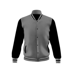 Veste universitaire bleu marine pour homme avec bordure orange et fermeture boutonnée, style preppy, coupe classique, en laine et polyester, pour l'automne - Product Image 4