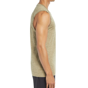 Eco Friendly Breathable Quick Dry Knitted 100% Polyester Men's Gym Workout Fitness Sportswear Tank Top Soft Front Street Style - Product Image 3