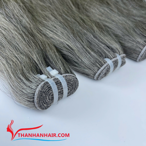 Natural gris oscuro Color Natural rizado Super doble dibujado extremo grueso 100% Remy Virgen Vietnam extensiones de cabello humano - Product Image 6