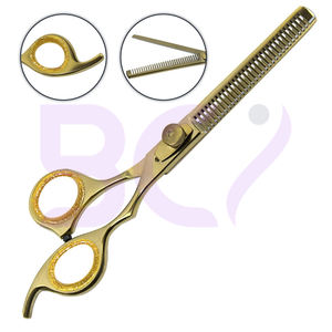 Ciseaux à effiler les cheveux 6.5 avec revêtement au plasma doré, fournisseur de qualité supérieure, ciseaux à effiler les cheveux sur mesure - Product Image 5