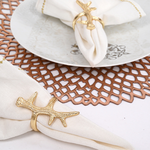 Vente chaude doré en forme de corne rond de serviette en métal cercle boucle de serviette décoration de table rond de serviette en gros quantité en vrac pas cher - Product Image 6