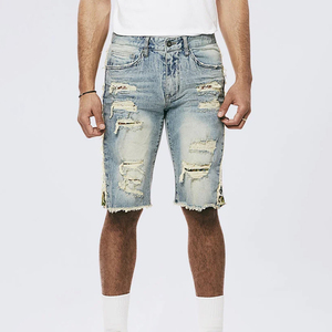 Shorts de Mezclilla Casuales de Corte Regular para Hombre, Estilo Nuevo, Hechos a Medida, Color Sólido, Venta al Por Mayor - Product Image 2