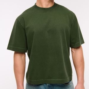Camiseta Verde Vintage Lavada para Hombre, Oversize, de Algodón, Cuello Redondo, Manga Corta, Estilo Urbano, Personalizable con Logotipo, OEM, Venta al Por Mayor - Product Image 5
