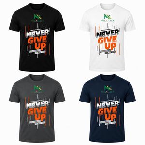 Camiseta Personalizada para Hombre con Estampado 'Never Give Up', Estilo Casual de Verano, Hip Hop, Streetwear, Transpirable, de Algodón, con Diseño Gráfico - Product Image 6
