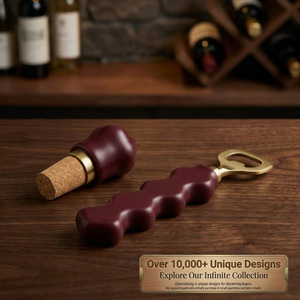 Ba Luxury <b>Vintage</b> Eco-Friendly Resin Brass Wine Stopper and <b>Bottle</b> Opener Set 1pc Bar Accessories - Product Image 2