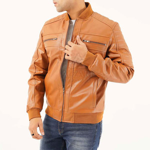 Chaqueta de cuero bomber de invierno para hombre, hecha a medida, de alta calidad, en cuero Sock nuevo. - Product Image 4