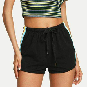 Shorts de sport personnalisés pour femmes, taille élastique, 100 % coton respirant, délavage moyen, dentelle, pour la course, le fitness et le yoga, design uni, idéal pour l'été - Product Image 5