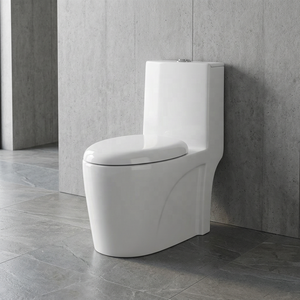 WC monobloc en céramique sans bride, à chasse d'eau cyclonique, pour salle de bain moderne, directement de l'usine - Product Image 2