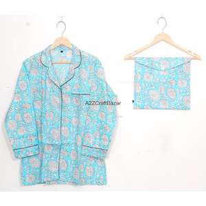 Conjunto de Pijama de Algodón 100% para Mujer, Estilo Romántico Floral, Vestido Largo de Invierno, Ropa de Playa, Ropa de Estar por Casa, Cintura Elástica, Mangas Largas - Product Image 2