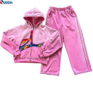 Conjunto Deportivo Elegante con Pedrería Brillante para Unisex, Sudadera con Capucha Ajustada, Cómodo y Moderno - Product Image 3