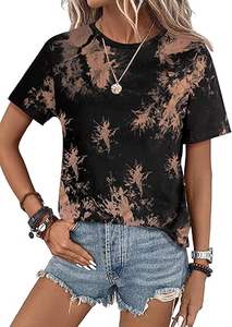 เสื้อยืดผู้หญิงราคาถูก ซักแล้วสีซีดจาง ลายมัดย้อม ระบายอากาศได้ดี ออกแบบเองได้ สไตล์คนเมือง เสื้อยืดย้อมสีแบบ Dip Dye ขายส่ง - Product Image 6