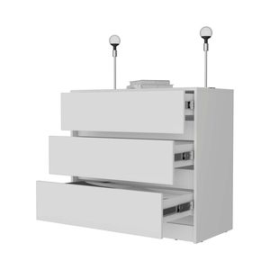 Avra comò a 3 cassetti con piano in legno fabbricato e cassettiera elegante frontale - Product Image 5