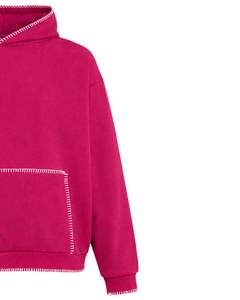 Sudadera con Capucha Rosa Oversize para Hombre, con Bolsillo Canguro, Estilo Casual Urbano, Sudadera Gruesa de Invierno, Fabricante OEM - Product Image 4