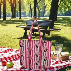 Handmade Quilted Cotton Lady Tote <b>Bag</b> Zipper Pink <b>Peacock</b> Pattern Lightweight Durable Spacious Eco Friendly Shopping Travel <b>Bag</b> - Product Image 4