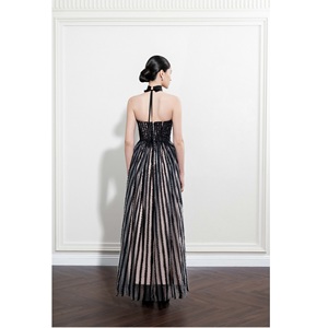 Vestidos de Alta Costura para Mujer, Vestido de Rayas Celestiales, Lujoso, Corte A, Sin Tirantes, Soporte ODM, Vestidos Elegantes Casuales - Product Image 2