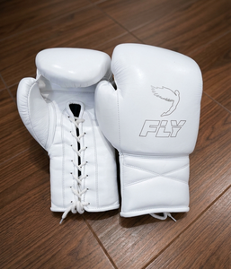 Guantes de Boxeo Fly Superlace Pro X 2 Personalizados de Cuero Vacuno Auténtico para Entrenamiento y Sparring - Blancos - Product Image 4
