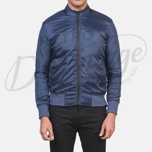 Blouson Bomber Homme Bleu Marine Personnalisé Coupe Slim Coupe-Vent Léger Softshell Zippé Décontracté Extérieur Style Aviateur - Product Image 1