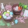 Round Wooden Basket with Handle Multipurpose Fruit <b>Storage</b> Bucket - Product Image 2