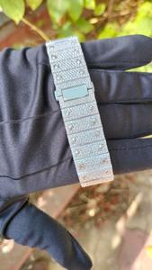 Iced Out <b>Skeleton</b> <b>Watch</b> Two Tone Rose Gold Square <b>Automatic</b> Mechanical Bust Down Luxury Hip Hop Men Bling Moissanite <b>Watch</b> - Product Image 4