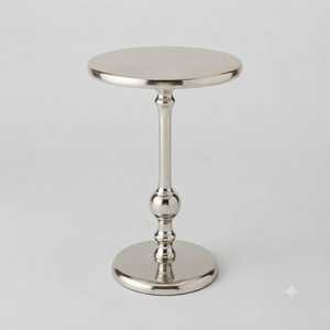 Mesa de Noche Moderna de Aluminio Royal, Mesa Auxiliar Decorativa para Dormitorio, Muebles para el Hogar, Uso Interior, 100% Hecho a Mano en Moradabad - Product Image 2