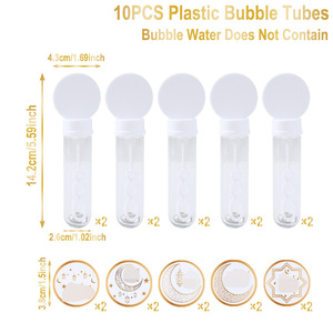 DAMAI 10PCS Plastic <b>Bubble</b> <b>Tubes</b> <b>Bubble</b> Blowing Set Ramadan Eid Party Decoration Event Favor Toy - Product Image 1