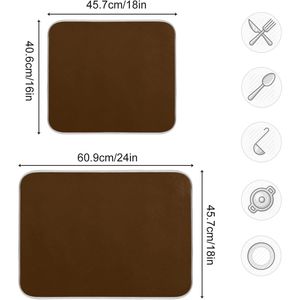 Tappetino Assorbente in Microfibra Marrone 16 X 18 Pollici per Asciugare Piatti, Tappetino Scolapiatti per Cucina, Asciugapiatti - Product Image 2