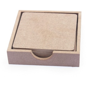 MDFSUB Natural Color 90x90mm 10 cm 10mm Thick Modern Design Coasters Blank Sublimation Eco-Friendly Luxury Mats Pads - Product Image 6