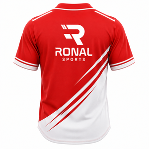 Camiseta de Béisbol Personalizada al por Mayor de Primera Calidad con Logotipo de Equipo, Cuello Redondo, Unisex para Adultos, Totalmente Sublimada con Patrón a Cuadros - Product Image 2