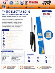 80110 เครื่องวัดอุณหภูมิพื้นผิวแบบสัมผัส เทอร์โมโพรบแบบแท่งโลหะบาง แบบพกพาสำหรับการตรวจสอบในห้องปฏิบัติการอุตสาหกรรม - Product Image 1