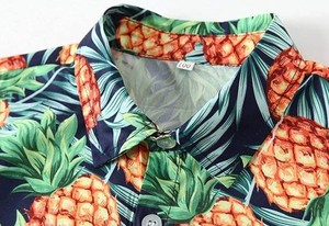 เสื้อเชิ้ตแขนสั้นพิมพ์ลายสำหรับเด็ก ลายสับปะรด ลำลอง ปกคอพับ ระบายอากาศได้ดี ผลิตจากโพลีเอสเตอร์ - Product Image 4