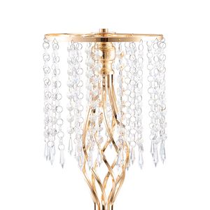 Set di 12 Supporti Floreali in Metallo Dorato da 49cm/19.3 Pollici, Vasi per Fiori in Cristallo, Eleganti Decorazioni da Tavolo per Matrimoni - Product Image 5